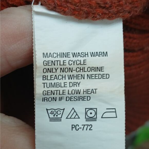 Vintage 90's Timberland 100% Cotton Knit Crew Neck Sweater Long Sleeve Rust XL - Picture 5 of 5